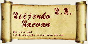 Miljenko Mačvan vizit kartica